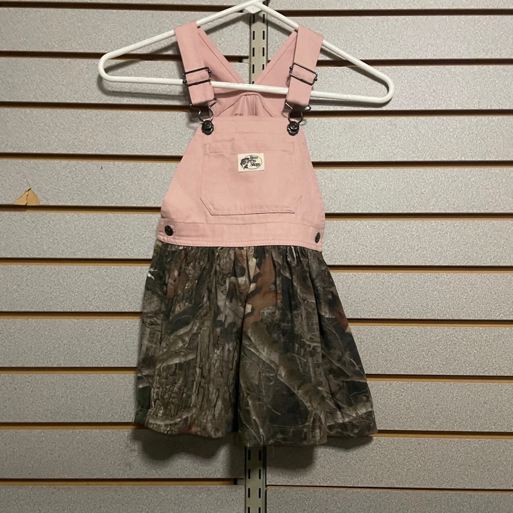 Bass Pro Shops Girls‎ Pink Camo Overalls Dress Size 4T toddler girl hunting